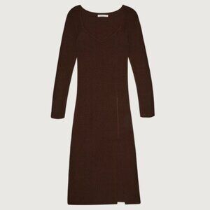 Oak + Fort Sweetheart Neck Dress French Roast Medium